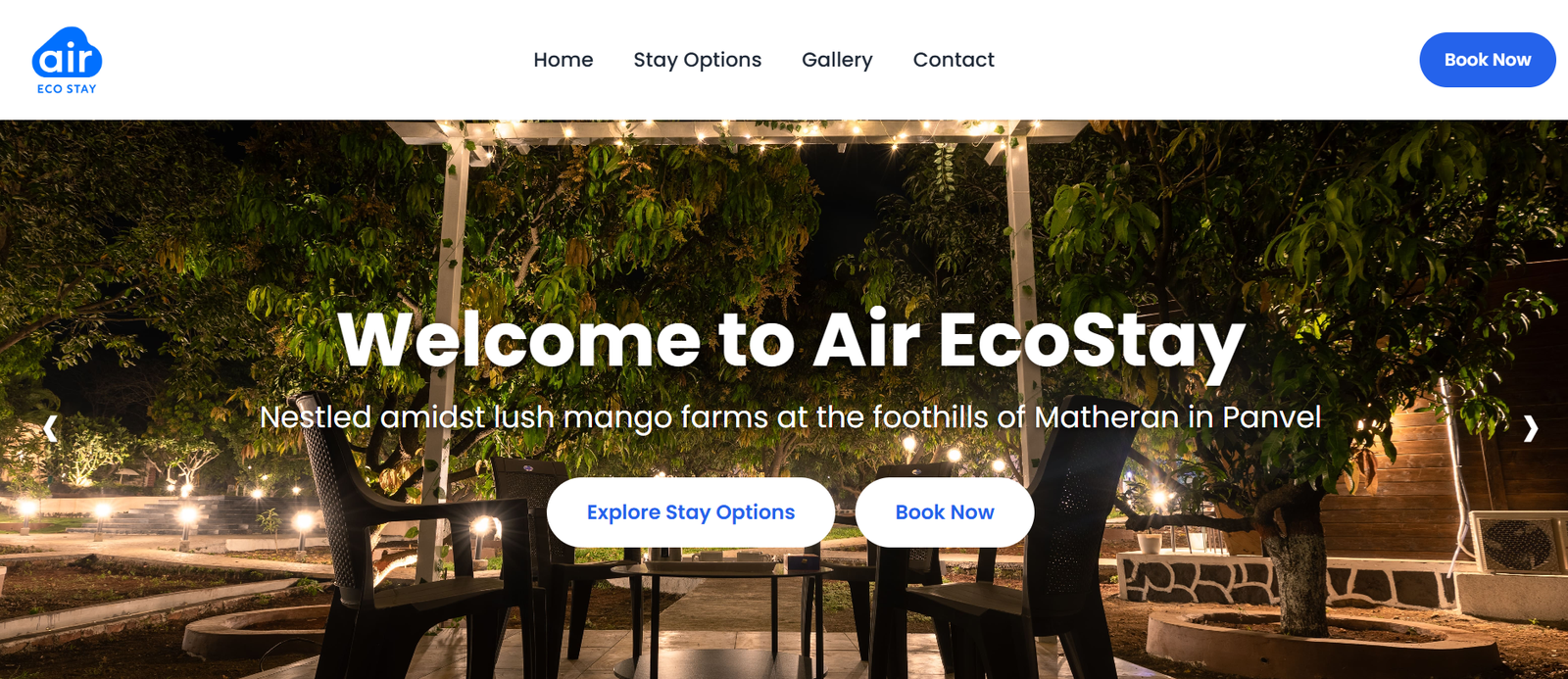 Air Eco Stay website preview